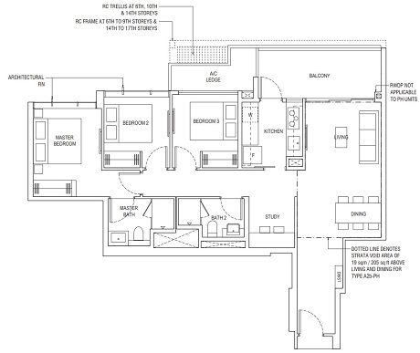 Floor Plan 3 Bedroom Superior + Utility A2b 97 sqm